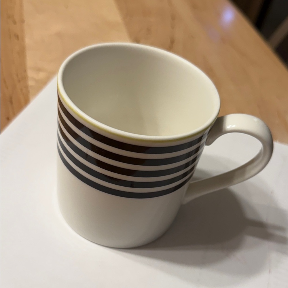 kate spade Striped Mug in Navy, Green and Cream